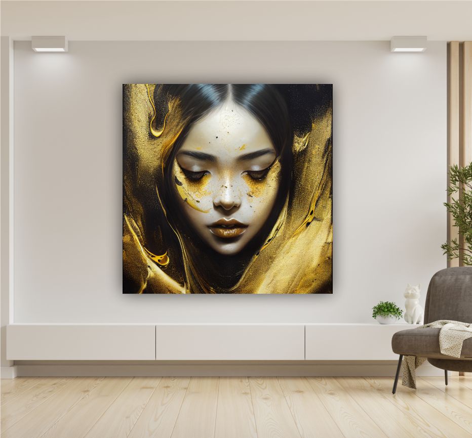 Ritratto donna pittura oro